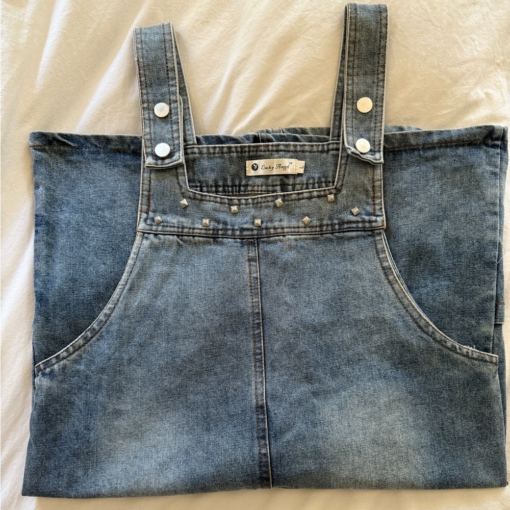 Lucky Angel. L denim dress with silver studs